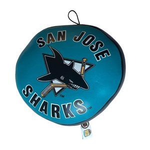 NHL San Jose Sharks Window Cling Round Teal and Black VIntage Good Stuff 1993